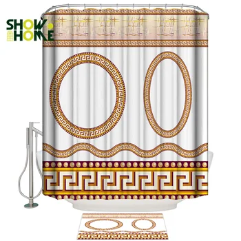 Showhome Greek Ethnic Circle Geometric Bathroom Mat With Shower Curtain Shower Curtain Doormat Sets 2 Piece Bathroom Set
Showhome Greek Ethnic Circle Geometric Bathroom Mat With Shower Curtain Shower Curtain Doormat Sets 2 Piece Bathroom Set