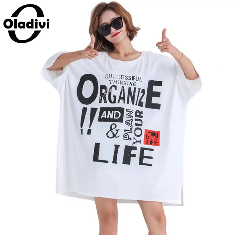 Oladivi Oversized Clothing Plus Size Women Casual Loose T-Shirt Long Top Tees Short Sleeve Summer Cotton Shirts White Vestidios
Oladivi Oversized Clothing Plus Size Women Casual Loose T-Shirt Long Top Tees Short Sleeve Summer Cotton Shirts White Vestidios