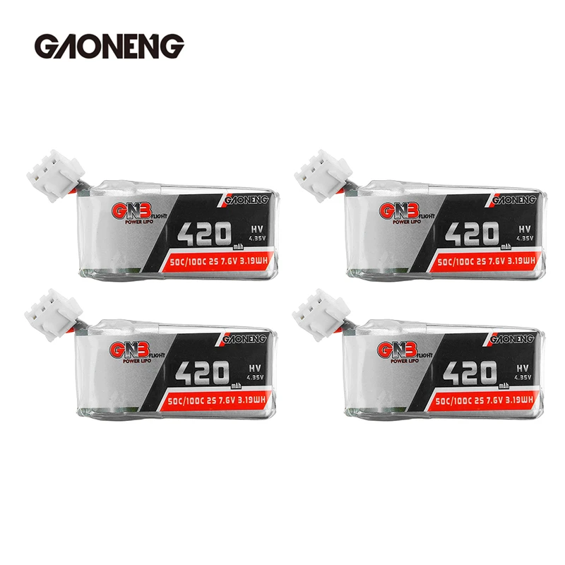 4PCS Gaoneng 7.6V 420mah 50/100C 2S HV 4.35V Lipo Battery for Kingkong tiny GT8 RC FPV Racing Drone Spare Part DIY Accessories
4PCS Gaoneng 7.6V 420mah 50/100C 2S HV 4.35V Lipo Battery for Kingkong tiny GT8 RC FPV Racing Drone Spare Part DIY Accessories