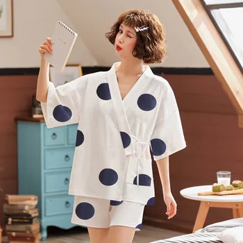 2020 New Sleepwear Ladies Summer Pure Cotton Short Sleeve 2pcs Thin Summer Pajamas Set Pajama Sets Women
2020 New Sleepwear Ladies Summer Pure Cotton Short Sleeve 2pcs Thin Summer Pajamas Set Pajama Sets Women