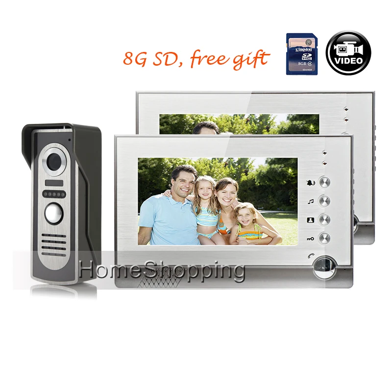 FREE SHIPPING New 7" TFT LCD Color Screen Recording Video Intercom Door Phone 2 Monitor + Metal Outdoor Doorbell Camera In Stock
FREE SHIPPING New 7" TFT LCD Color Screen Recording Video Intercom Door Phone 2 Monitor + Metal Outdoor Doorbell Camera In Stock