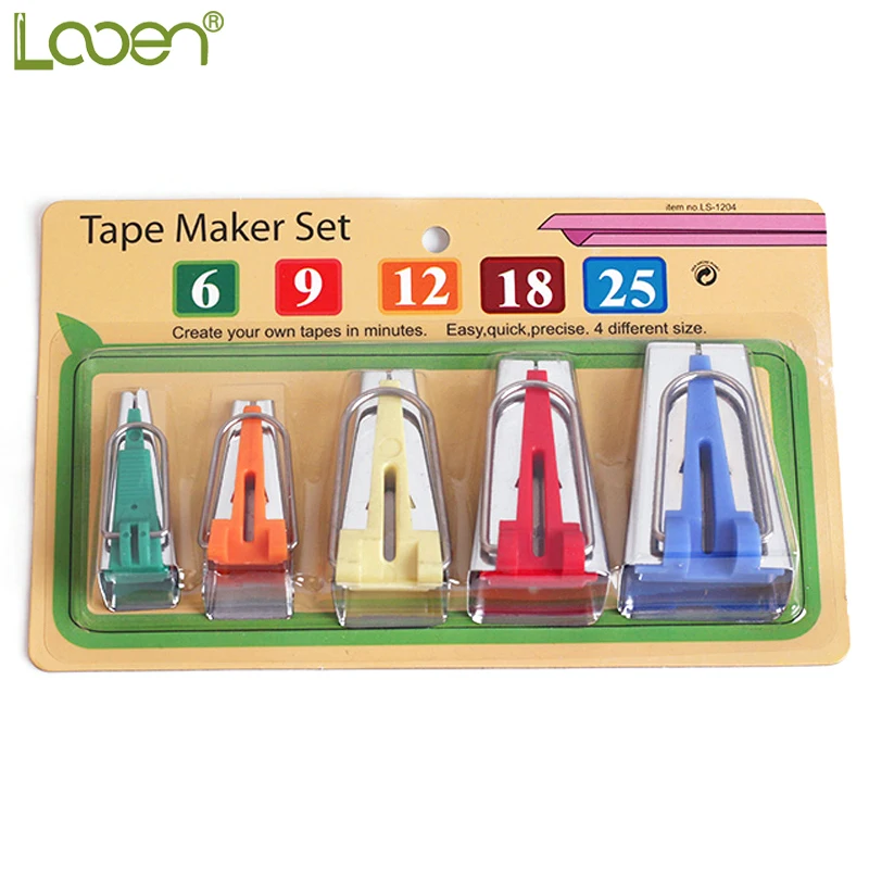 Looen 5 Size Fabric Bias Tape Maker Tools 6mm 9mm 12mm 18mm 25mm Fabric Sewing Quilting Bias Binding Maker DIY Quilting Tools
Looen 5 Size Fabric Bias Tape Maker Tools 6mm 9mm 12mm 18mm 25mm Fabric Sewing Quilting Bias Binding Maker DIY Quilting Tools