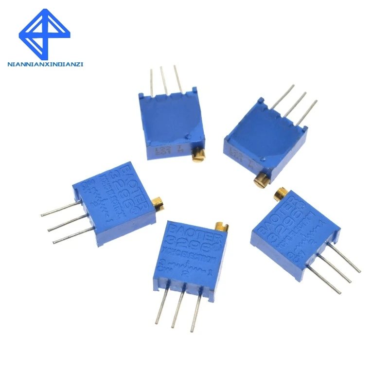 

3296W 50 100 200 500 1K 2K 5K 10K 20K 50K 100K 200K 500K 1M ohm Multiturn Trimmer Potentiometer High Precision Variable Resistor