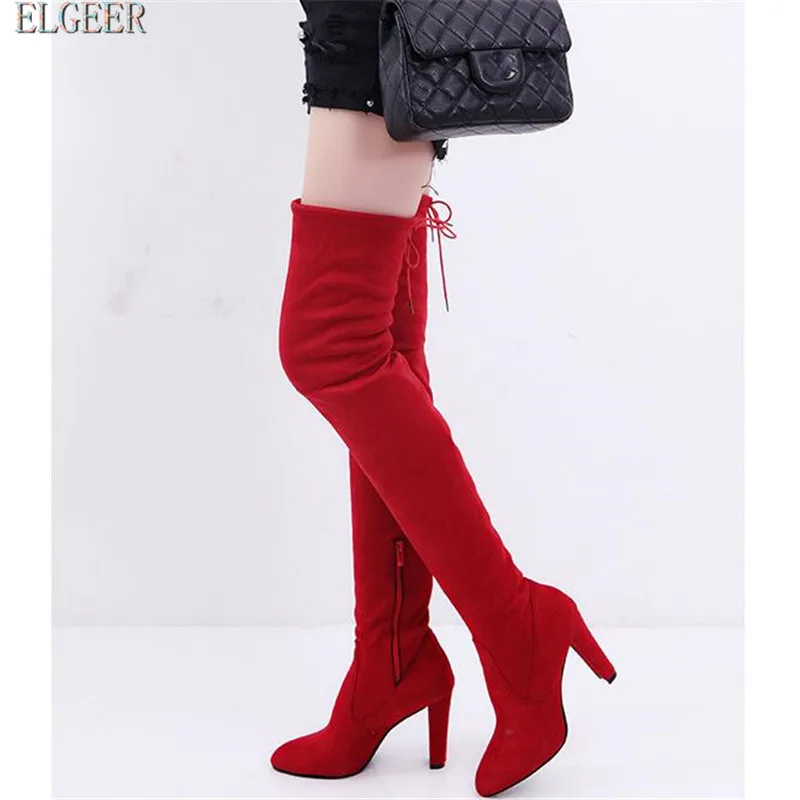 ELGEER Woman Shoes Autumn Zip Thick Heel Thigh High Boot Female New Superstar Over Knee Boots Women Fashion Winter Boots 34-41
ELGEER Woman Shoes Autumn Zip Thick Heel Thigh High Boot Female New Superstar Over Knee Boots Women Fashion Winter Boots 34-41