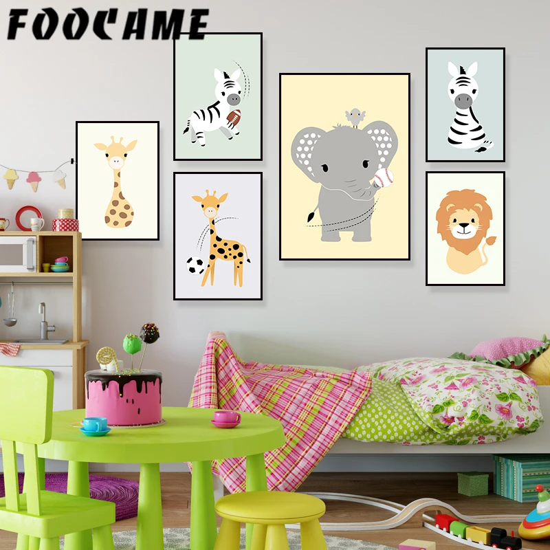 FOOCAME Giraffe Zebra Animal Cartoon Poster Print Nursery Wall Art Canvas Elephant Painting Child's Room Decoration Pictures
FOOCAME Giraffe Zebra Animal Cartoon Poster Print Nursery Wall Art Canvas Elephant Painting Child's Room Decoration Pictures