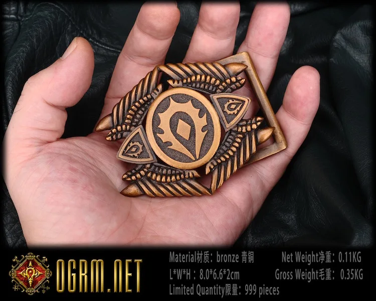 OGRM Bronze Buckle World War craft Horde Buckle Belt Immortal King's Buckle Wow Ginue Leather Belt Cosplay
OGRM Bronze Buckle World War craft Horde Buckle Belt Immortal King's Buckle Wow Ginue Leather Belt Cosplay