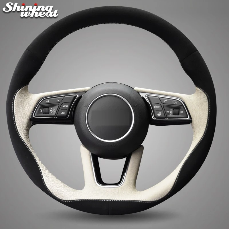 Shining wheat Black Suede Beige Leather Steering Wheel Cover for Audi A4L A1 (8X) Sportback A3 (8V) A4 (B9) Avant A5 (F5) Q2
Shining wheat Black Suede Beige Leather Steering Wheel Cover for Audi A4L A1 (8X) Sportback A3 (8V) A4 (B9) Avant A5 (F5) Q2