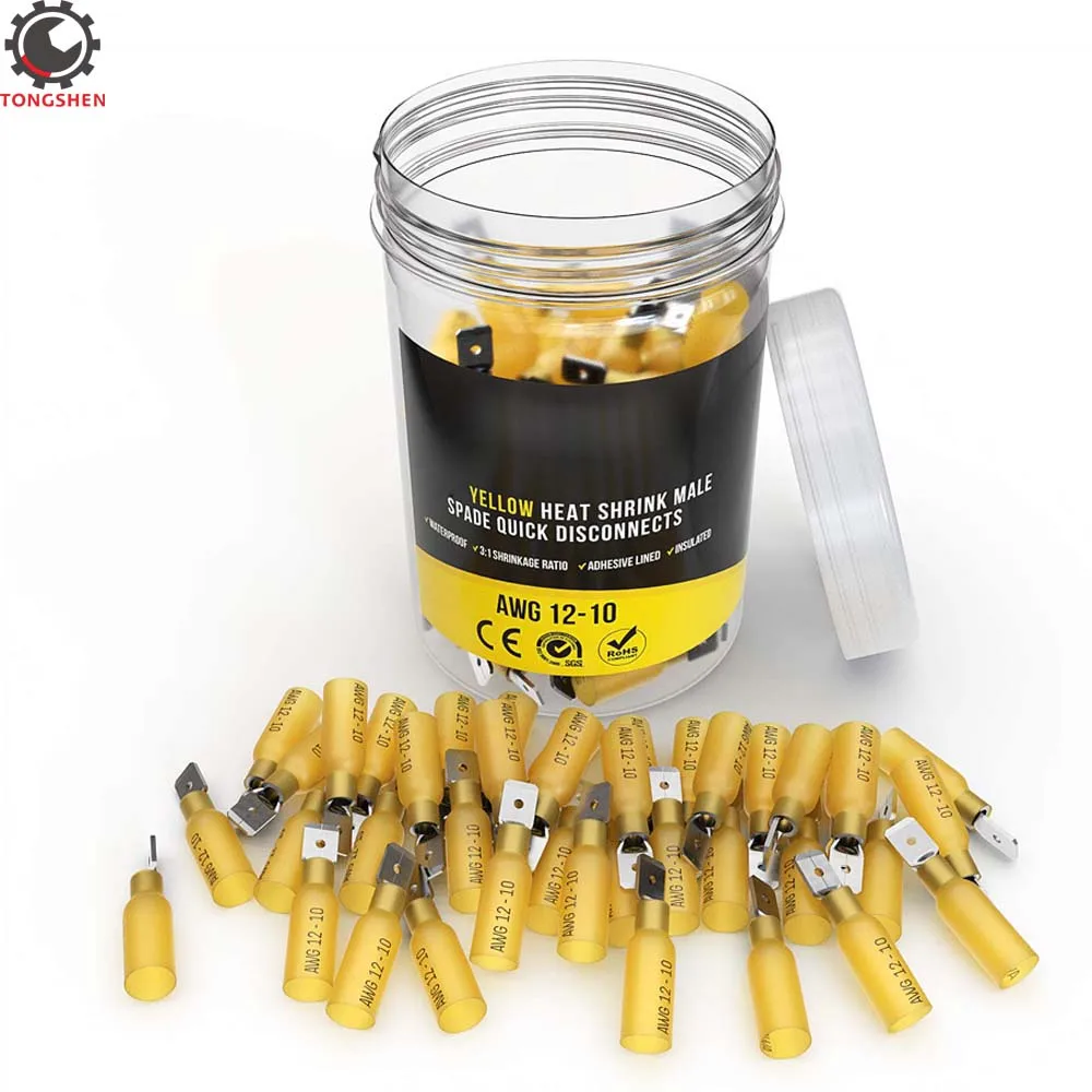 40Pc Male Spade Wire Connectors Heat Shrink Terminal Insulated Electrical Splice Wire Connectors Cable Crimp Terminal Connector
40Pc Male Spade Wire Connectors Heat Shrink Terminal Insulated Electrical Splice Wire Connectors Cable Crimp Terminal Connector