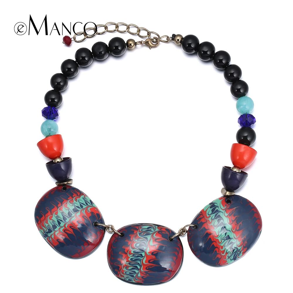eManco Multicolor enamel bead necklace resin beaded choker necklaces handmade art painting statement necklace women NL13617
eManco Multicolor enamel bead necklace resin beaded choker necklaces handmade art painting statement necklace women NL13617