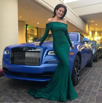 Modest Off the Shoulder Mermaid Prom Dress Long Sleeves Simple Satin Women Evening Dresses Formal Special Event Cheap Party Gown
Modest Off the Shoulder Mermaid Prom Dress Long Sleeves Simple Satin Women Evening Dresses Formal Special Event Cheap Party Gown