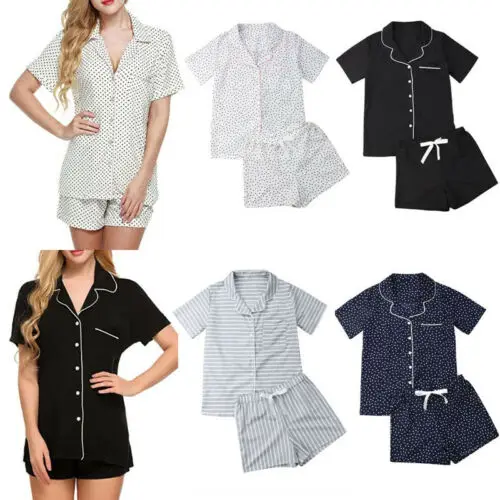 Casual New Women Loose Pajamas Sets Dot Print Summer Short Sleeves Shirts+Pants Sleepwear Nightwear Woman Pajama Homewear Robe
Casual New Women Loose Pajamas Sets Dot Print Summer Short Sleeves Shirts+Pants Sleepwear Nightwear Woman Pajama Homewear Robe