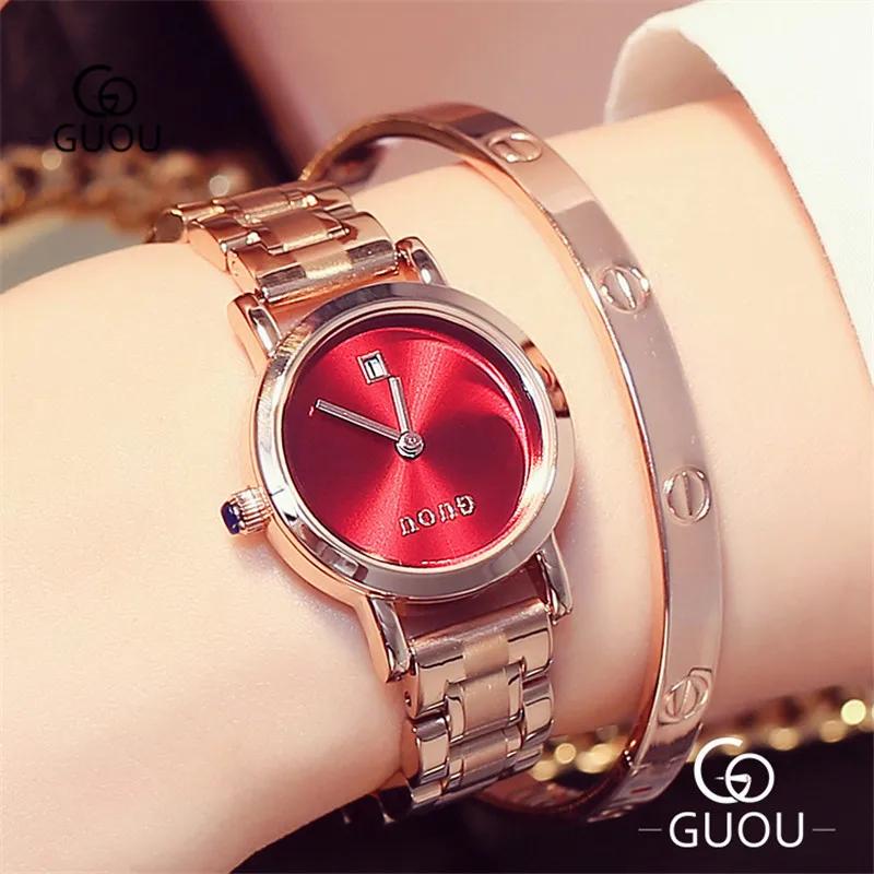 GUOU Small Face Womens Watches with Calendar Ultra Thin Dial Rose Gold Plated Strap Band Simple 2 Hands Ladies Wristwatch 8127GX
GUOU Small Face Womens Watches with Calendar Ultra Thin Dial Rose Gold Plated Strap Band Simple 2 Hands Ladies Wristwatch 8127GX