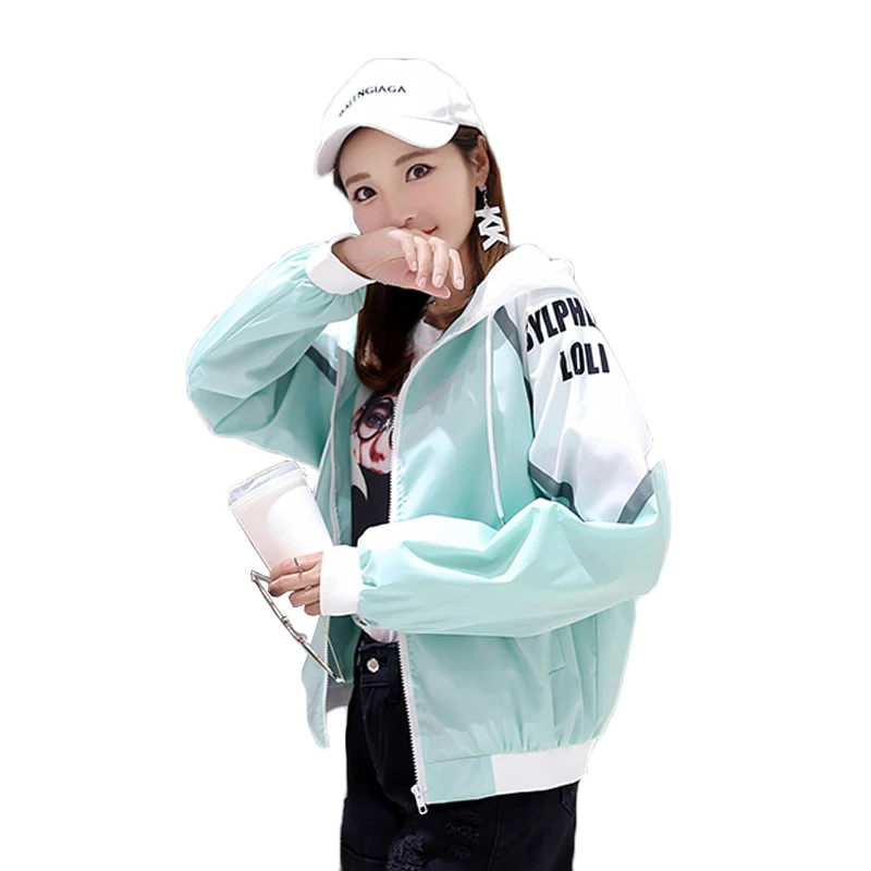 Womens hooded jacket coat 2018 Korean spring autumn thin loose outerwear female print baseball jackets student coat women jacket
Womens hooded jacket coat 2018 Korean spring autumn thin loose outerwear female print baseball jackets student coat women jacket