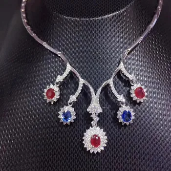 Sapphire necklace with pendant Free shipping Natural real blue sapphire ruby 925 sterling silver 0.5ct*5pcs gemstone #SB18101015
Sapphire necklace with pendant Free shipping Natural real blue sapphire ruby 925 sterling silver 0.5ct*5pcs gemstone #SB18101015