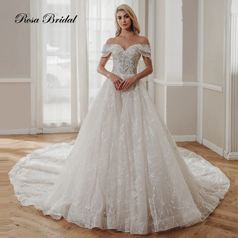 Rosabridal<balloon flower> heavy beading double lotus off shoulder elegant tail ball gown
Rosabridal<balloon flower> heavy beading double lotus off shoulder elegant tail ball gown