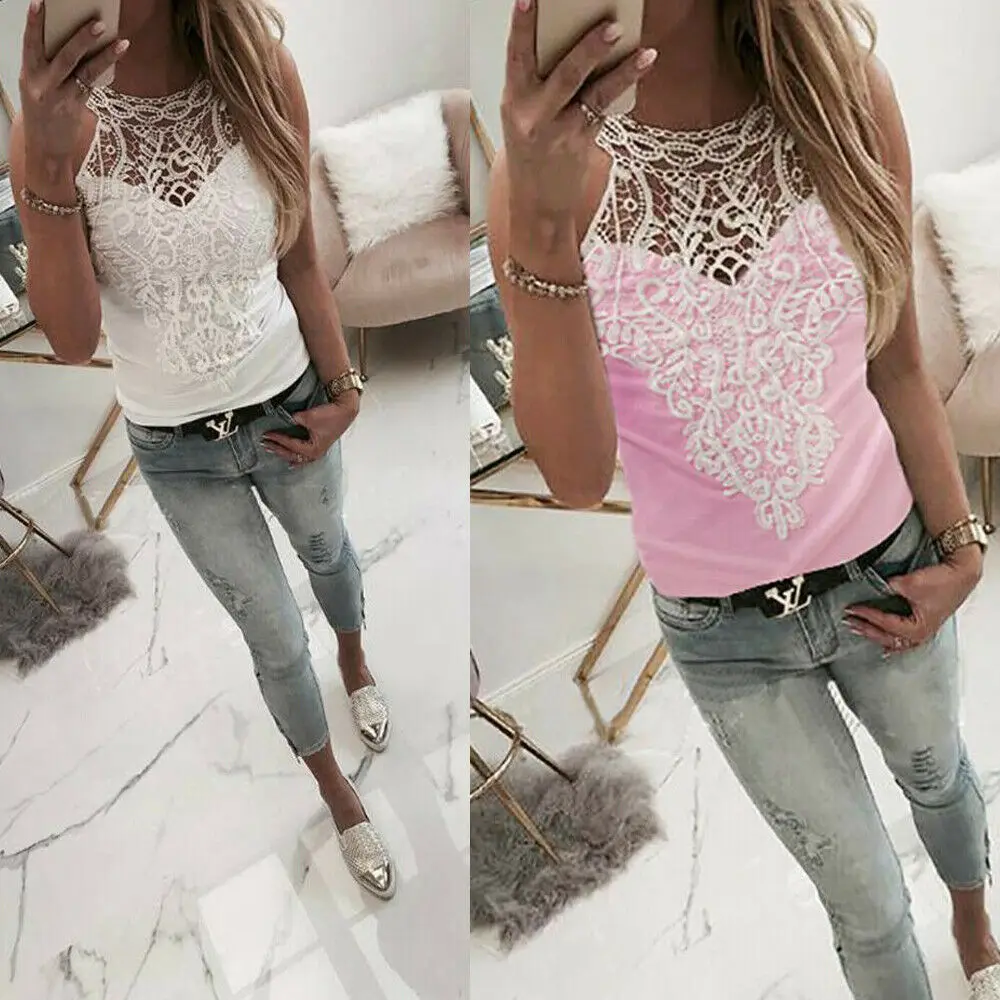 New Women Ladies Fashion Casual Summer Tank Top Vest Sleeveless Solid Lace Tank Top Vest Camisole Party Clubwear
New Women Ladies Fashion Casual Summer Tank Top Vest Sleeveless Solid Lace Tank Top Vest Camisole Party Clubwear
