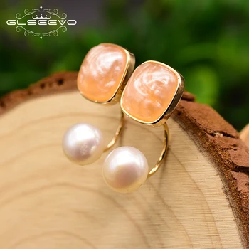 GLSEEVO Fresh Water Pearl Orange Colored Glass Stud Earrings For Women Wedding Dual Use Earrings Jewelry Aros Mujer Oreja GE0768
GLSEEVO Fresh Water Pearl Orange Colored Glass Stud Earrings For Women Wedding Dual Use Earrings Jewelry Aros Mujer Oreja GE0768