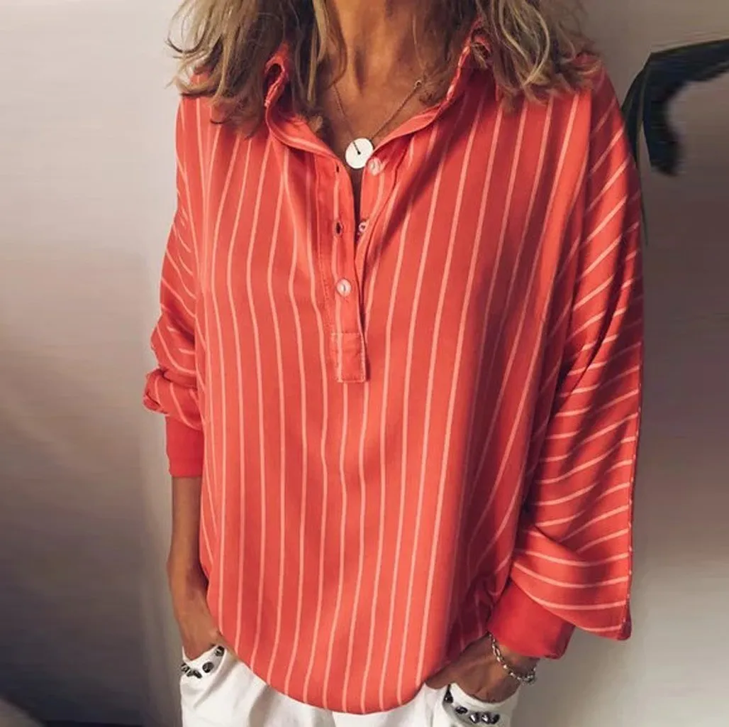 Woman plus size Blouse Loose Casual Striped Button Lapel Long Sleeve Shirt Top blusas mujer de moda 2019 womens tops and blouses
Woman plus size Blouse Loose Casual Striped Button Lapel Long Sleeve Shirt Top blusas mujer de moda 2019 womens tops and blouses