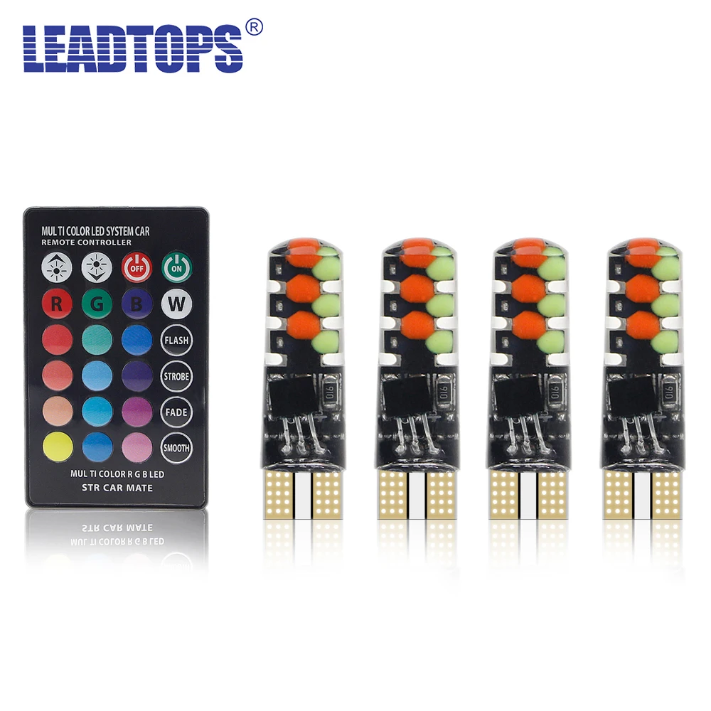 4X T10 Led Bulb Amber Car Interior Light RGB Led Tail light Bulb W5W Bulb With Remote Control Reading Light Clearance Light AJ
4X T10 Led Bulb Amber Car Interior Light RGB Led Tail light Bulb W5W Bulb With Remote Control Reading Light Clearance Light AJ