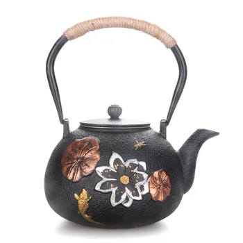 Japanese cast iron manual boiling teapot dragonfly iron drawing with filter boiling water kettle Chinese kungfu tea pot 1.3L
Japanese cast iron manual boiling teapot dragonfly iron drawing with filter boiling water kettle Chinese kungfu tea pot 1.3L