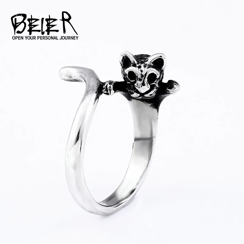 BEIER stainless steel Animal Cat Ring Vintage Anel Punk Kitty Wedding Ring Boho Chic Retro Cat Rings for man women BR8-651
BEIER stainless steel Animal Cat Ring Vintage Anel Punk Kitty Wedding Ring Boho Chic Retro Cat Rings for man women BR8-651