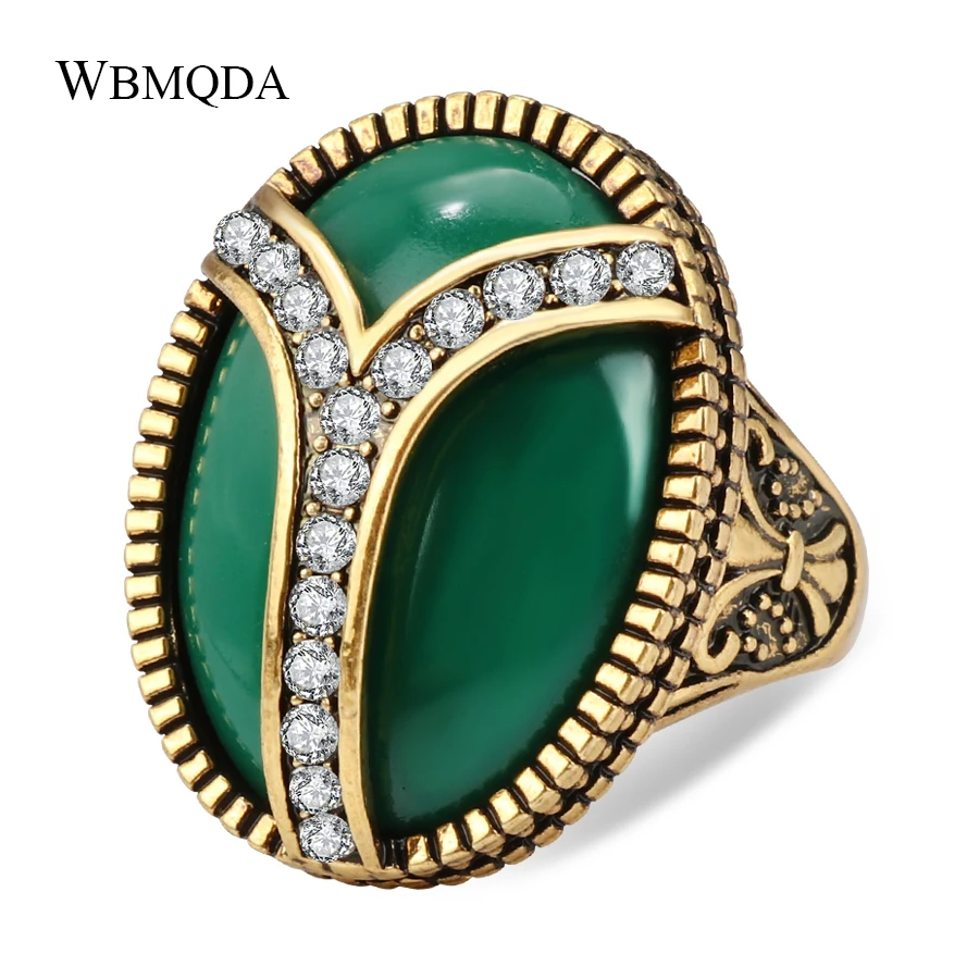 Wbmqda 2018 Vintage Big Crystal Ring Antique Gold Color Mosaic Green Resin Rings For Women Size 7-10 Fashion Turkish Jewelry
Wbmqda 2018 Vintage Big Crystal Ring Antique Gold Color Mosaic Green Resin Rings For Women Size 7-10 Fashion Turkish Jewelry
