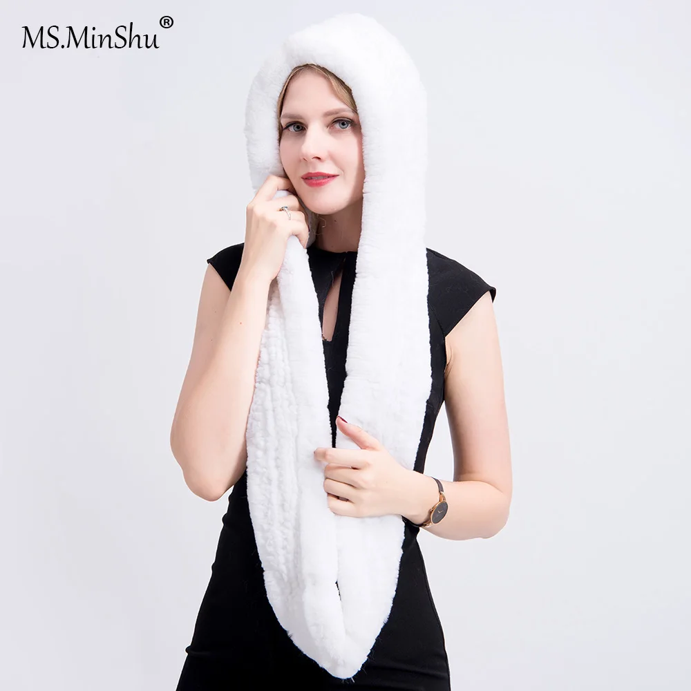 Real Fur Hat with Scarf Women Winter Cap Real Rex Rabbit Fur Hooded Scarf Lady's Winter Hat Head Warmer Fur Cap Scarf Female
Real Fur Hat with Scarf Women Winter Cap Real Rex Rabbit Fur Hooded Scarf Lady's Winter Hat Head Warmer Fur Cap Scarf Female