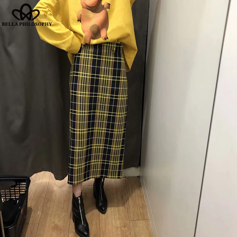 Bella Philosophy High Waist Plaid Long Skirts Female Split Sexy Bodycon Skirts Casual Retro Lady Straight Skirts Bottoms 2019
Bella Philosophy High Waist Plaid Long Skirts Female Split Sexy Bodycon Skirts Casual Retro Lady Straight Skirts Bottoms 2019