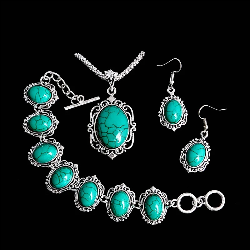 SHUANGR Fashion Natural Stone Jewelry Set Vintage Green Fresh Pendant Necklace Earrings Bracelet For Woman parure bijoux femme
SHUANGR Fashion Natural Stone Jewelry Set Vintage Green Fresh Pendant Necklace Earrings Bracelet For Woman parure bijoux femme