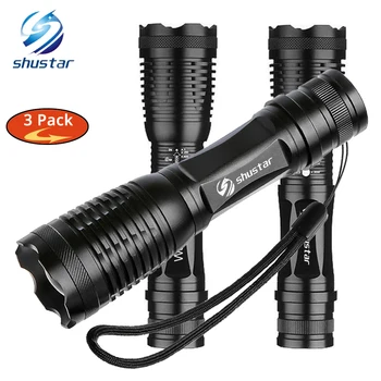 1/2/3pack High Power LED Flashlight T6/L2 waterproof Torch Zoomable Flashlight torch light 5 modes For 3xAAA or 1x18650
1/2/3pack High Power LED Flashlight T6/L2 waterproof Torch Zoomable Flashlight torch light 5 modes For 3xAAA or 1x18650
