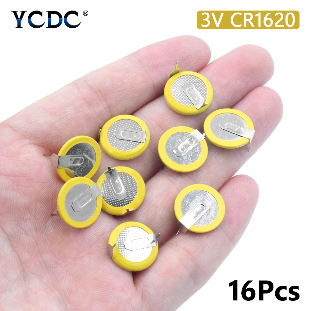 16Pcs Battery CR1620 3V 2 Tabs Coin Cell For Main Board Toy Electronic Scale Soldering Pins Coin Cell
16Pcs Battery CR1620 3V 2 Tabs Coin Cell For Main Board Toy Electronic Scale Soldering Pins Coin Cell