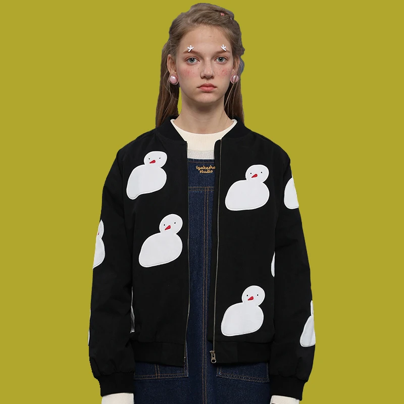 2017 Autumn New Women Jacket Tops Sweet Snowman Patch Female Black Outwear Coats Cotton Feminina Basic Casual Baseball Jackets
2017 Autumn New Women Jacket Tops Sweet Snowman Patch Female Black Outwear Coats Cotton Feminina Basic Casual Baseball Jackets