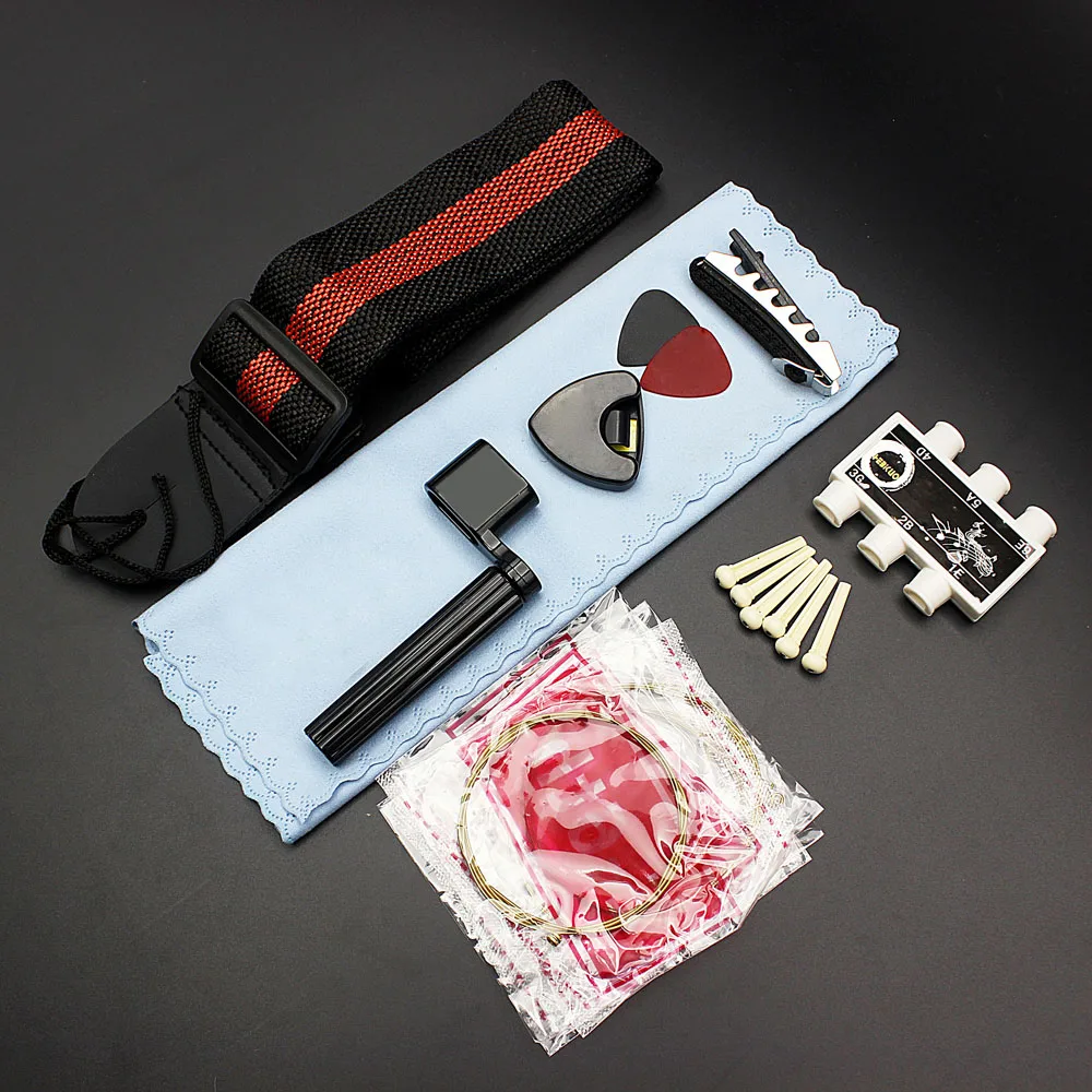 Hot Sale 9-in-1 Acoustic Guitar String Set Pitch Pipe Tuner Picks Plectrum Case Strap Capo Pin Peg String Accessories Kit
Hot Sale 9-in-1 Acoustic Guitar String Set Pitch Pipe Tuner Picks Plectrum Case Strap Capo Pin Peg String Accessories Kit