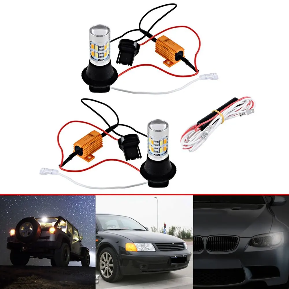 30W White/Amber Switchback 7440 7441 7443 7444 T20 22SMD Samsung Chip LED 360 Degree Projector Lens Turn Signal Light Bulb Kit
30W White/Amber Switchback 7440 7441 7443 7444 T20 22SMD Samsung Chip LED 360 Degree Projector Lens Turn Signal Light Bulb Kit