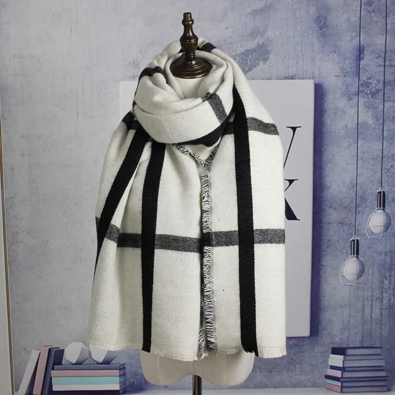 Высокое качество модный простой женский шарф кашемировый зимний роскошный бренд
