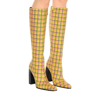 Abesire 2019 Women Spring New Yellow Gingham Square High Heels Knee High Boots Ladies Round Toe Side Zipper Dress T-stage Shoes
Abesire 2019 Women Spring New Yellow Gingham Square High Heels Knee High Boots Ladies Round Toe Side Zipper Dress T-stage Shoes
