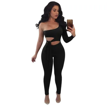 BKLD Sexy One Shoulder Cut Out Jumpsuits Bandage Lace Up Bodycon Overalls Club Body Backless Black Blue Rompers Women Jumpsuit
BKLD Sexy One Shoulder Cut Out Jumpsuits Bandage Lace Up Bodycon Overalls Club Body Backless Black Blue Rompers Women Jumpsuit
