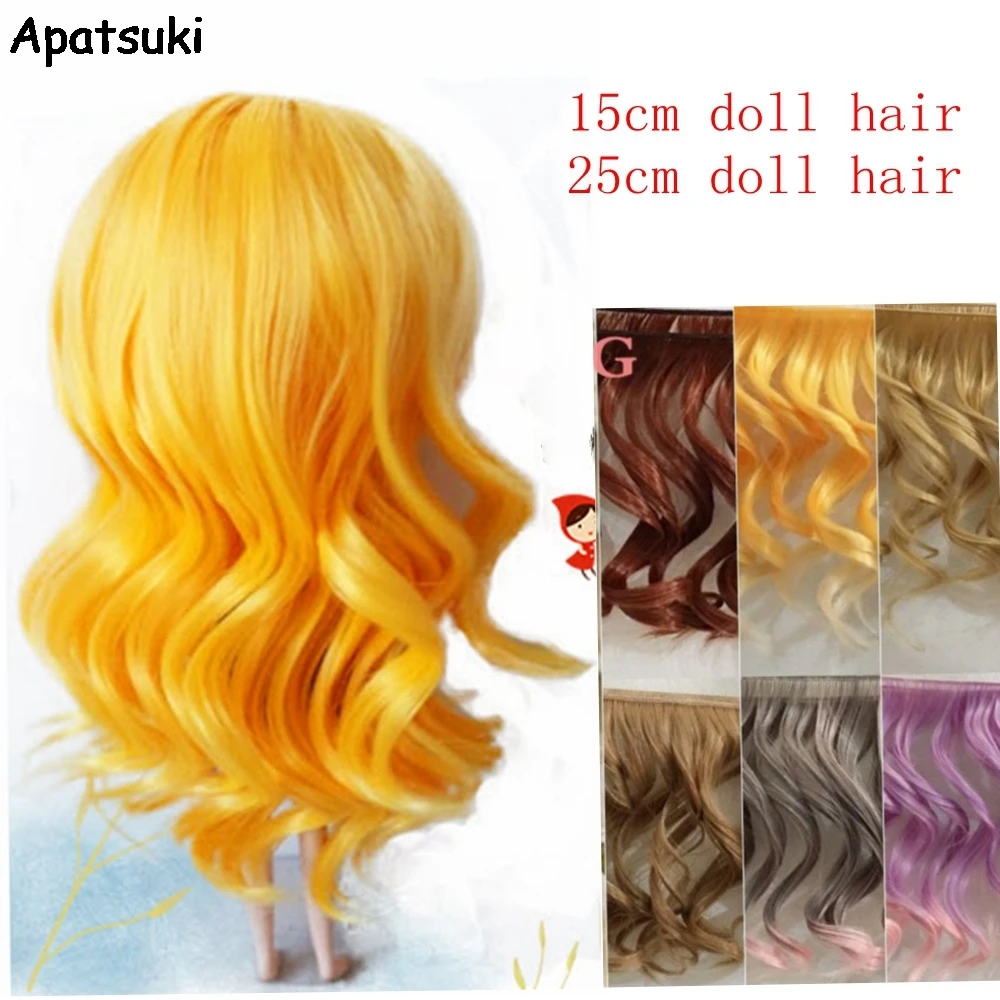 

1PC Doll Wig BJD Doll Hair For Barbie Doll DIY High-temperature Wire Handmade Natural Curly Wigs Big Hair Curls Row