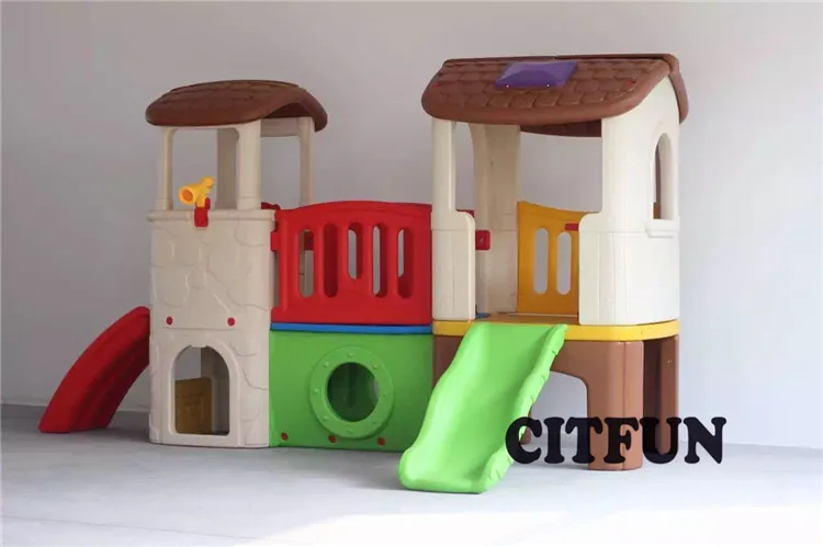 Новый дизайн детский открытый пластиковый дом с горкой CIT-lm05602 | Спорт и