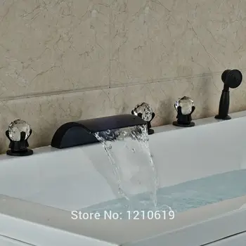 Newly Deck Mount Oil-rubbed Bronze Bathtub Faucet Crystal Hand Shower Waterfall Shower Tub Mixer Faucet
Newly Deck Mount Oil-rubbed Bronze Bathtub Faucet Crystal Hand Shower Waterfall Shower Tub Mixer Faucet