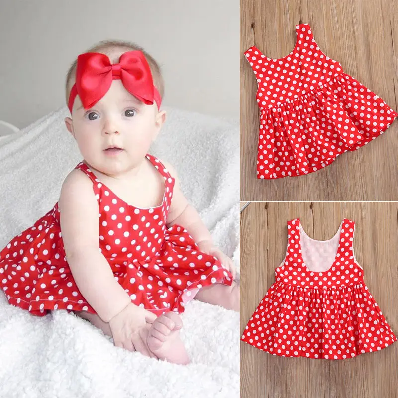 Новое поступление детской одежды для девочек красный сарафан новорожденных