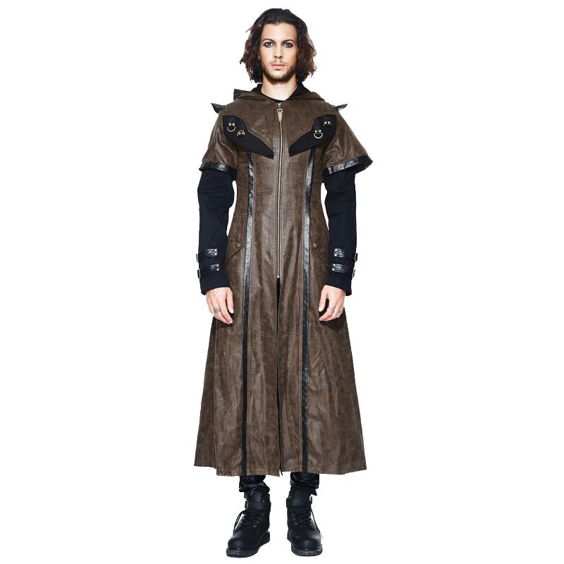 New Arrival Autumn Winter Punk Coats Men Fake Two Pieces X-Long Coat Brown Thick Long Coat Gothic Vintage Halloween Party Coats
New Arrival Autumn Winter Punk Coats Men Fake Two Pieces X-Long Coat Brown Thick Long Coat Gothic Vintage Halloween Party Coats