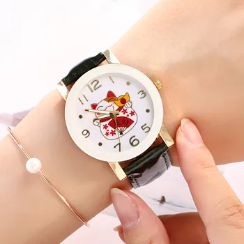 Chinese Style Women Watches Cute Cartoon Lucky Cat Pattern Leather Strap Wrist Watches for Women Quartz Watch Relojes Para Mujer
Chinese Style Women Watches Cute Cartoon Lucky Cat Pattern Leather Strap Wrist Watches for Women Quartz Watch Relojes Para Mujer