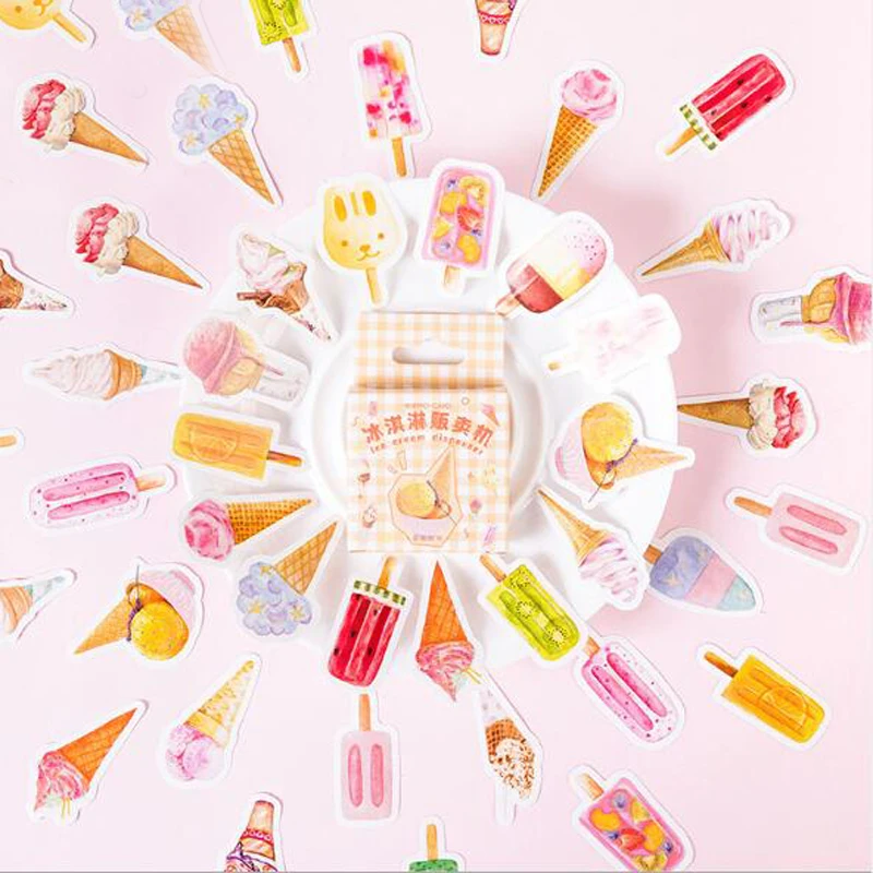 46pcs/box Creative Ice cream dispenser Bullet Journal Decorative Stationery Stickers Scrapbooking DIY Diary Album Stick Lable
46pcs/box Creative Ice cream dispenser Bullet Journal Decorative Stationery Stickers Scrapbooking DIY Diary Album Stick Lable