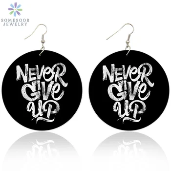 SOMESOOR Both Sides Printing Black Powerful Words African Wooden Drop Earrings Never Give Up Afro Wood Dangle Jewelry For Women
SOMESOOR Both Sides Printing Black Powerful Words African Wooden Drop Earrings Never Give Up Afro Wood Dangle Jewelry For Women
