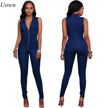 Womens Jeans Jumpsuits Denim Long Pants Sexy Deep V Neck Slim Overalls Jumpsuit Girl Sleeveless Club Wear Bodysuit Romper Zipper
Womens Jeans Jumpsuits Denim Long Pants Sexy Deep V Neck Slim Overalls Jumpsuit Girl Sleeveless Club Wear Bodysuit Romper Zipper