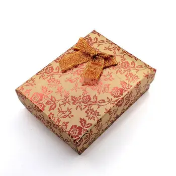 Rectangle Cardboard Jewelry Set Boxes, with Bowknot Outside and Sponge Inside, for Necklaces and Pendants, PearlPink, 93x72x29mm
Rectangle Cardboard Jewelry Set Boxes, with Bowknot Outside and Sponge Inside, for Necklaces and Pendants, PearlPink, 93x72x29mm