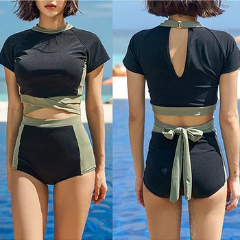 2019 new high waist slimming sexy meat holiday hot spring short sleeve split quick-drying swimsuit women 2 piece swimwear
2019 new high waist slimming sexy meat holiday hot spring short sleeve split quick-drying swimsuit women 2 piece swimwear
