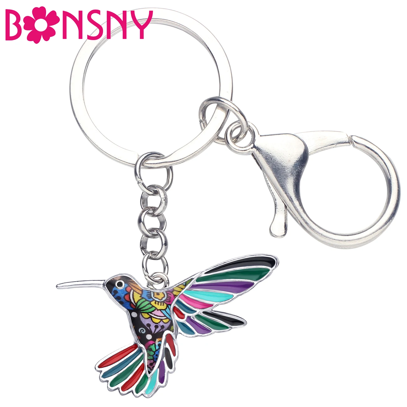 Bonsny Enamel Alloy Floral Hummingbird Bird Key Chain Keychains Ring Fashion Animal Jewelry For Women Girls Bag Car Charms Gifts
Bonsny Enamel Alloy Floral Hummingbird Bird Key Chain Keychains Ring Fashion Animal Jewelry For Women Girls Bag Car Charms Gifts