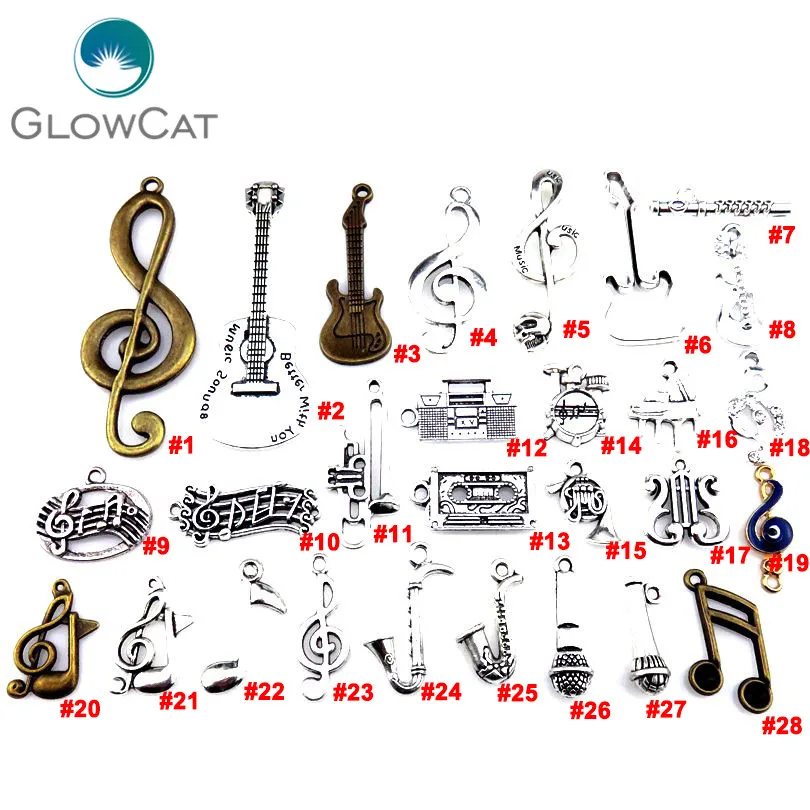 Vintage Bronze/Silver Charms Music Note Guitar Trumpet Sax Charms Pendants for Necklace Bracelet Jewelry Making 21876
Vintage Bronze/Silver Charms Music Note Guitar Trumpet Sax Charms Pendants for Necklace Bracelet Jewelry Making 21876